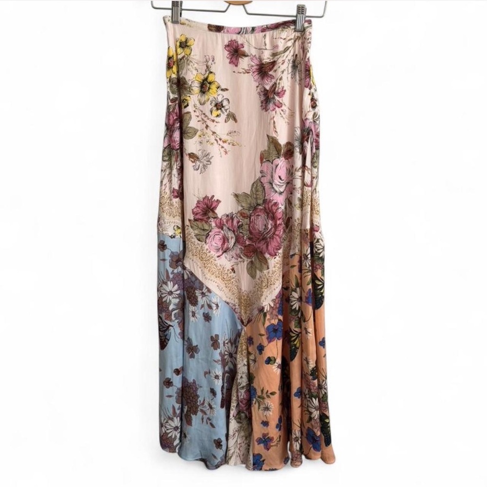Free People Floral Patchwork Maxi Skirt